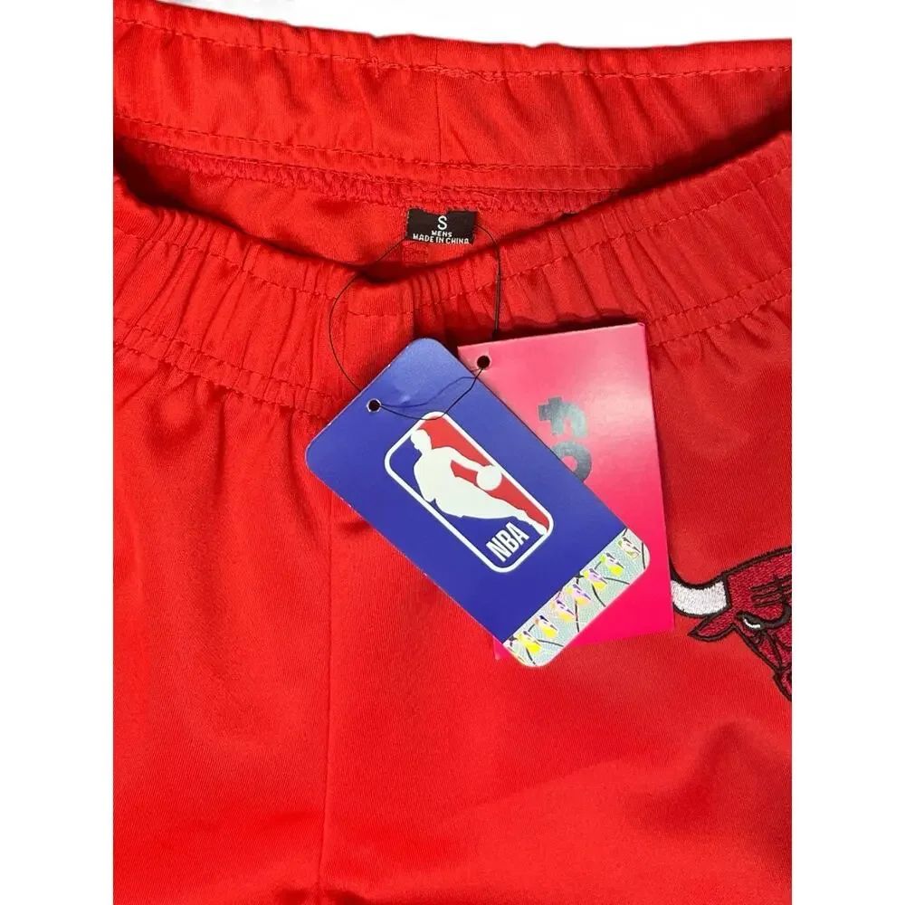 Chicago Bulls Red Track Pants Men’s Size S NBA Logo Side Stripe
